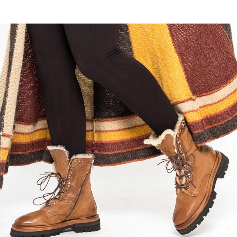 A.S.98 Tan Lace-Up Women's Boots
